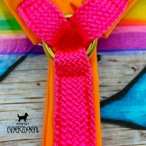 Geschirr "Neonpink / Neonorange", Seil auf Gurtband, gepolstert und verstellbar
