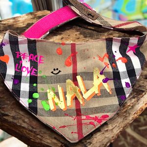 Hunde Bandana British Style Tartan Muster Graffiti