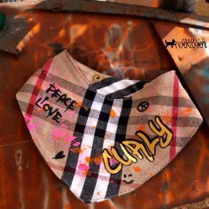 Hunde Bandana British Style Tartan Muster Graffiti