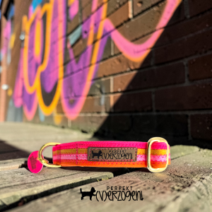 Halsband Stripes, Paracord auf Gurtband, verstellbar mit Klickverschluss