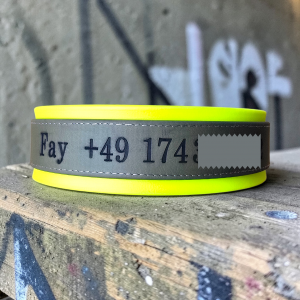 Biothane Halsband Double Layer, mit Name und Telefonnummer gelasert