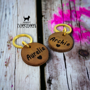 Hundemarke Leder gelasert