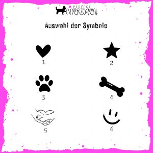 Auswahl Symbole für Musselin Hundehalstuch personalisiert