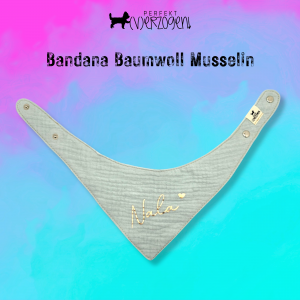 Musselin Hundehalstuch - Bandana mit Name oder Wunschtext