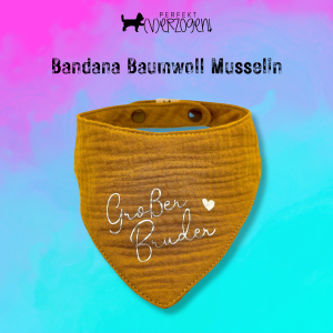 Musselin Hundehalstuch - Bandana mit Name oder Wunschtext
