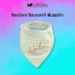 Musselin Hundehalstuch - Bandana mit Name oder Wunschtext